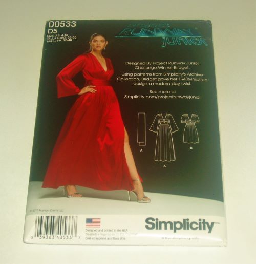 Simplicity D0553 – Misses Dress in Two Lengths (Sizes 4–12 & 12–20)