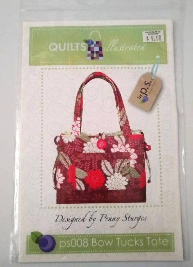 Quilts Illustrated PS008 Bow Tucks Tote Bag Sewing Pattern by Penny Sturges