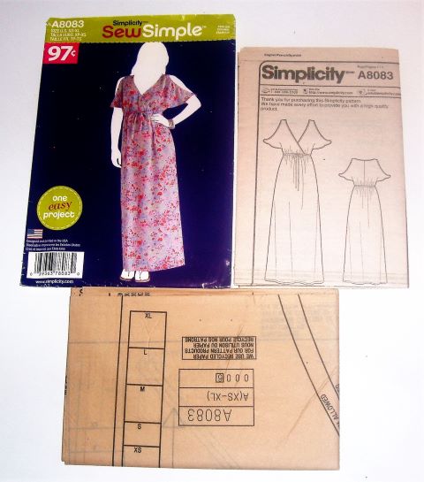 Simplicity Sew Simple A8083 Sewing Pattern Misses Casual Maxi Dress Sizes XS-XL
