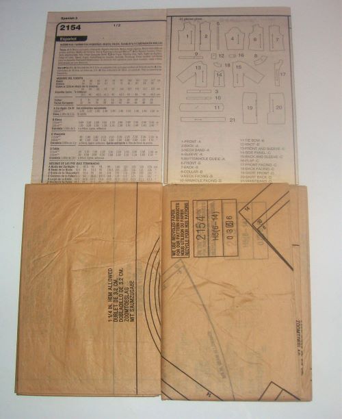 Simplicity 2154 Sewing Pattern 1960s Retro Misses Suit, Blouse, Skirt & Jacket