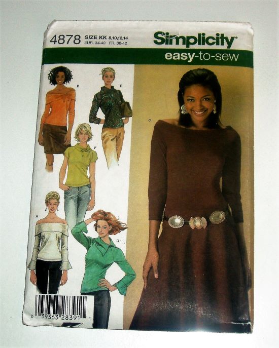 Simplicity 4878 Misses Knit Tops Sewing Pattern (2004) – Sizes 8–14