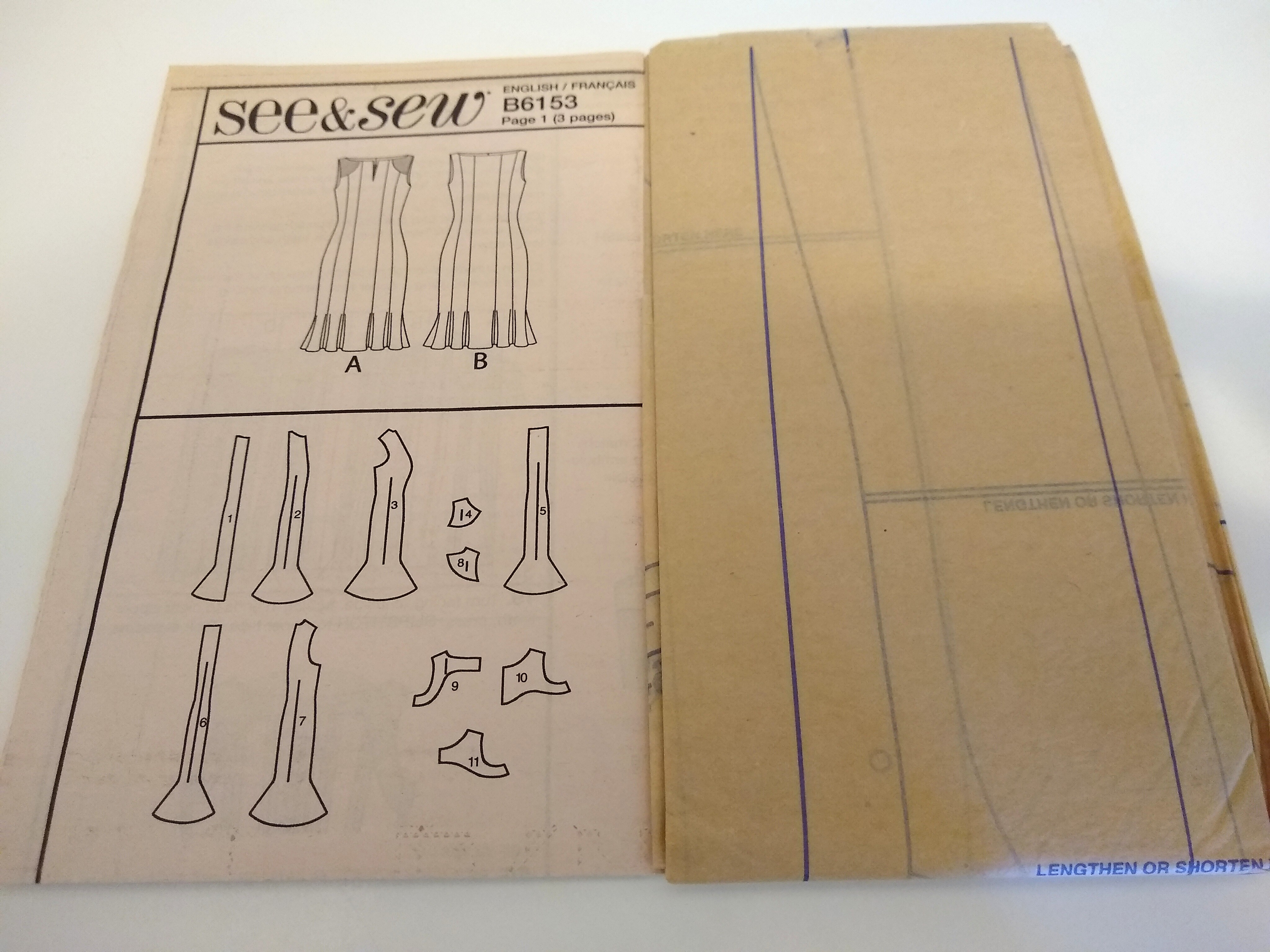 Butterick B6153 See & Sew Easy Sewing Pattern Misses Semi-Fitted Dress Sizes 8–16