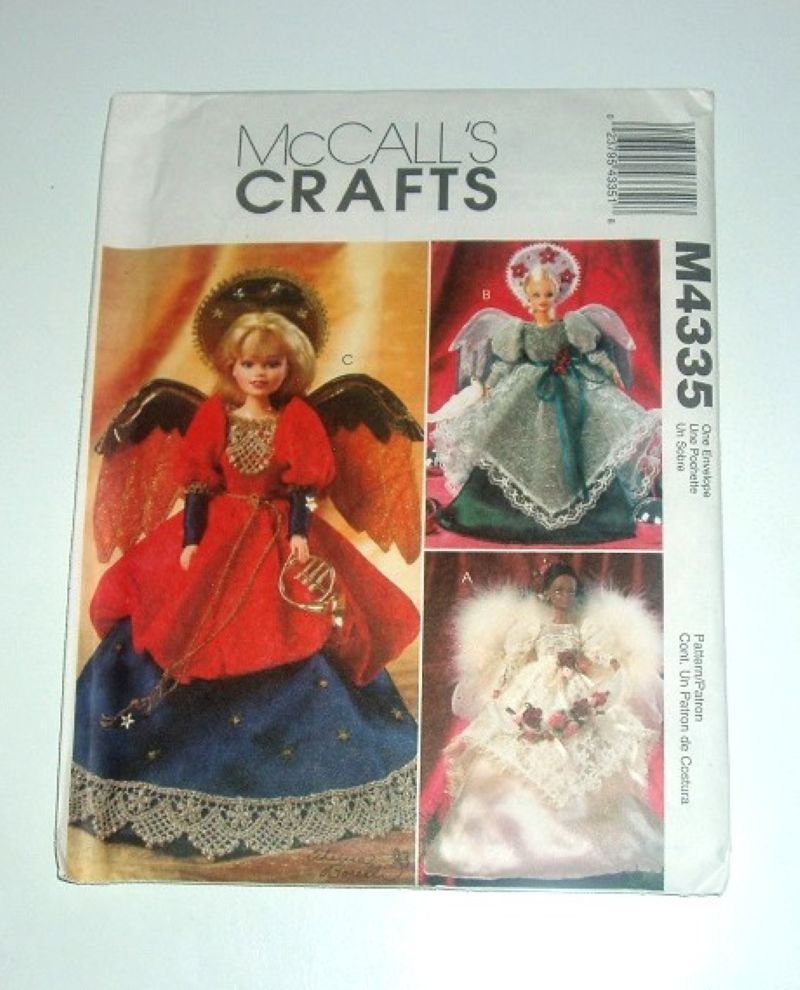 McCall’s M4335 Angel Doll Clothes & Tree Topper Sewing Pattern 11½" Dolls 2003