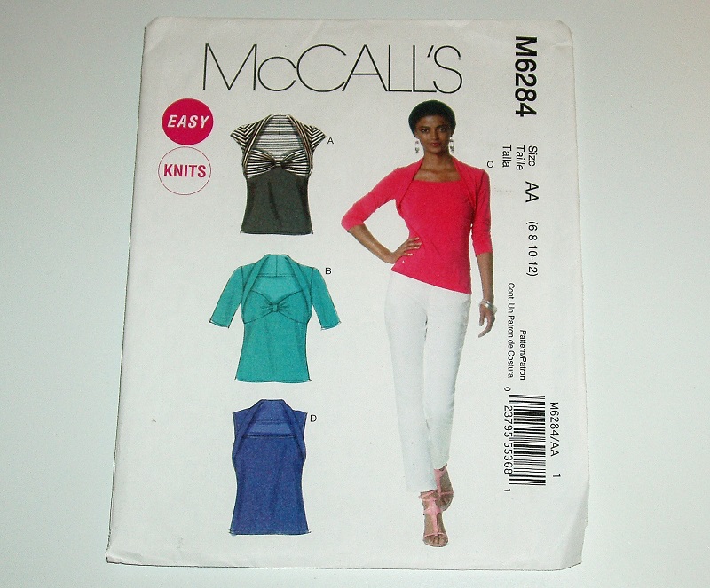 McCall's M6284 Misses Easy Knit Pullover Top Sewing Pattern Sz 6-12
