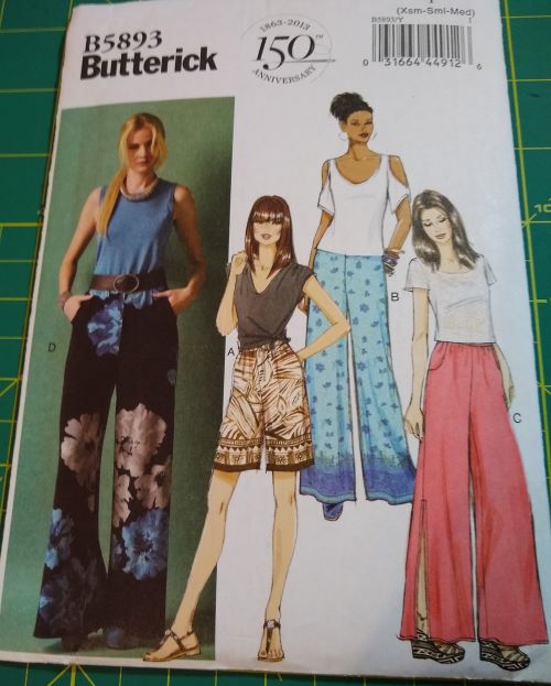 Butterick B5893 Sewing Pattern Misses Loose-Fitting Pants & Shorts Sz XS-M