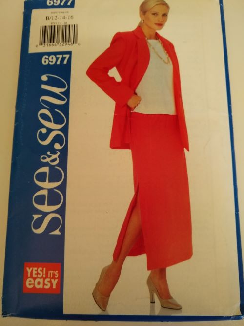 Butterick 6977 Jacket∙Top∙Skirt Pattern (Misses/Petite 12–16, 2000)