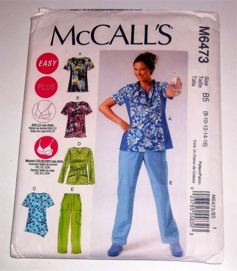 McCall's M6473 Sewing Pattern 2011 Misses & Women's Scrubs Sz 8-16
