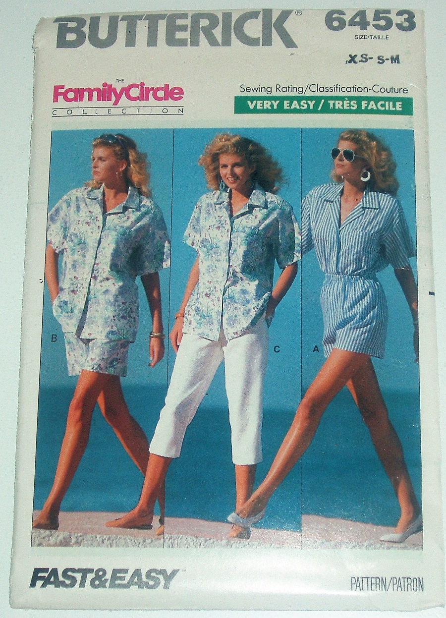 Very Easy Butterick Pattern 6453 Misses Shirt Shorts & Capris Pants Sz XS-Med