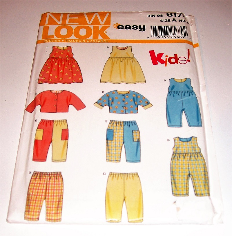 New Look 6175 Sewing Pattern Infant's Unisex Jumper Top Pants & Romper Sz NB-L