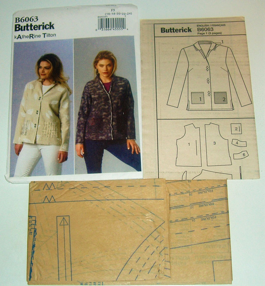 Butterick B6063 Sewing Pattern Misses loose-fitting Jacket Sz 16-24