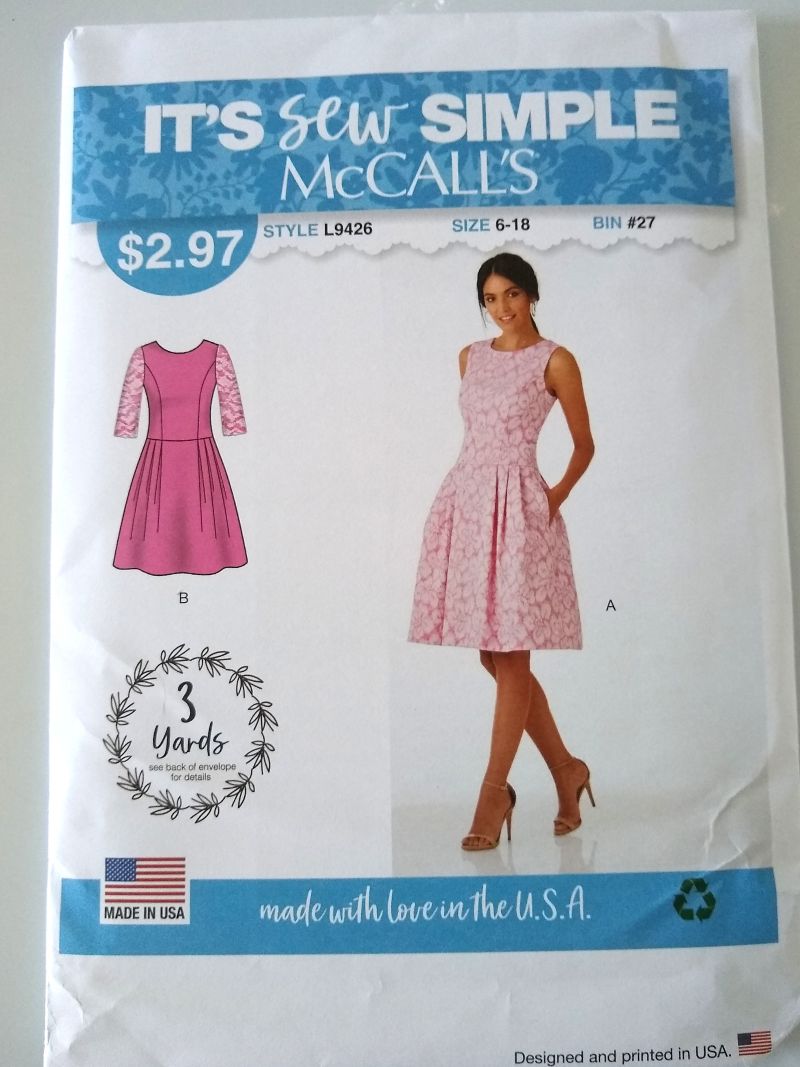 McCall's L9426 It's Sew Simple Dress Pattern Sz 6-18 