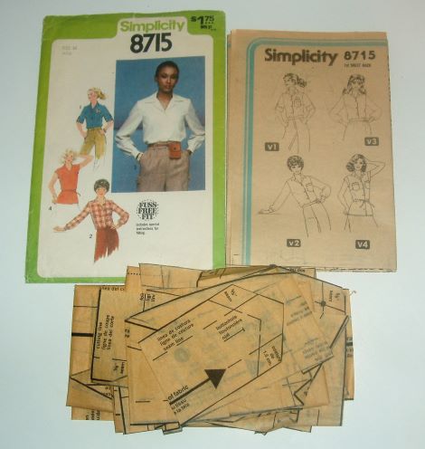 Simplicity 8715 Misses Blouse & Tie Belt Sewing Pattern (Size 14, Bust 36")