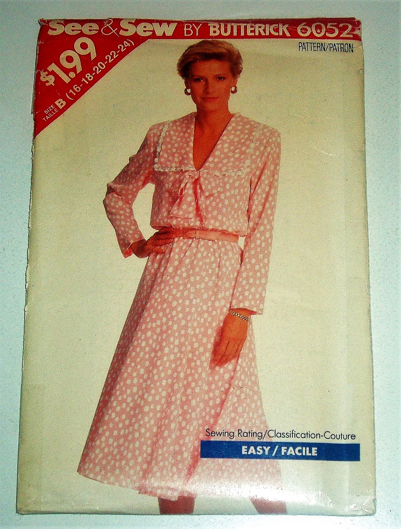 Butterick 6052 See & Sew Misses Dress Sewing Pattern Sz 16-24