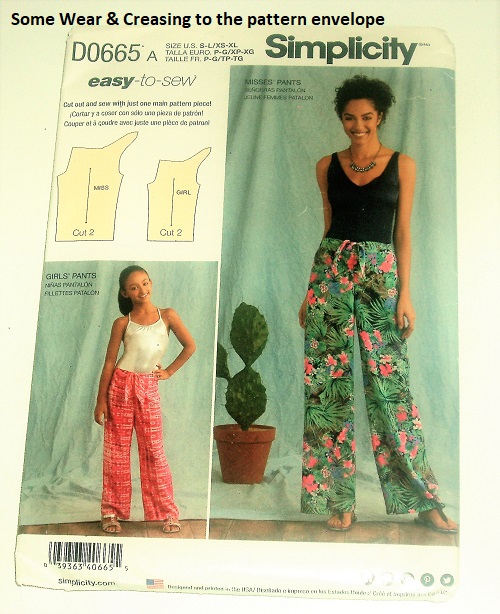 Simplicity D0665 Girls & Misses Easy Tie-Front Pants Sewing Pattern (XS–XL)