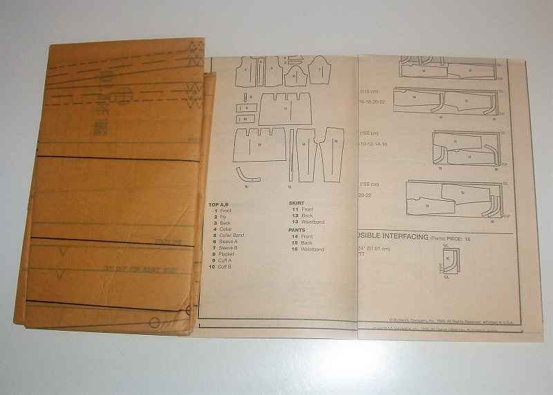 Butterick 6265 Misses/Misses Petite Top, Skirt & Pants Sewing Pattern Sizes 6–10 1999