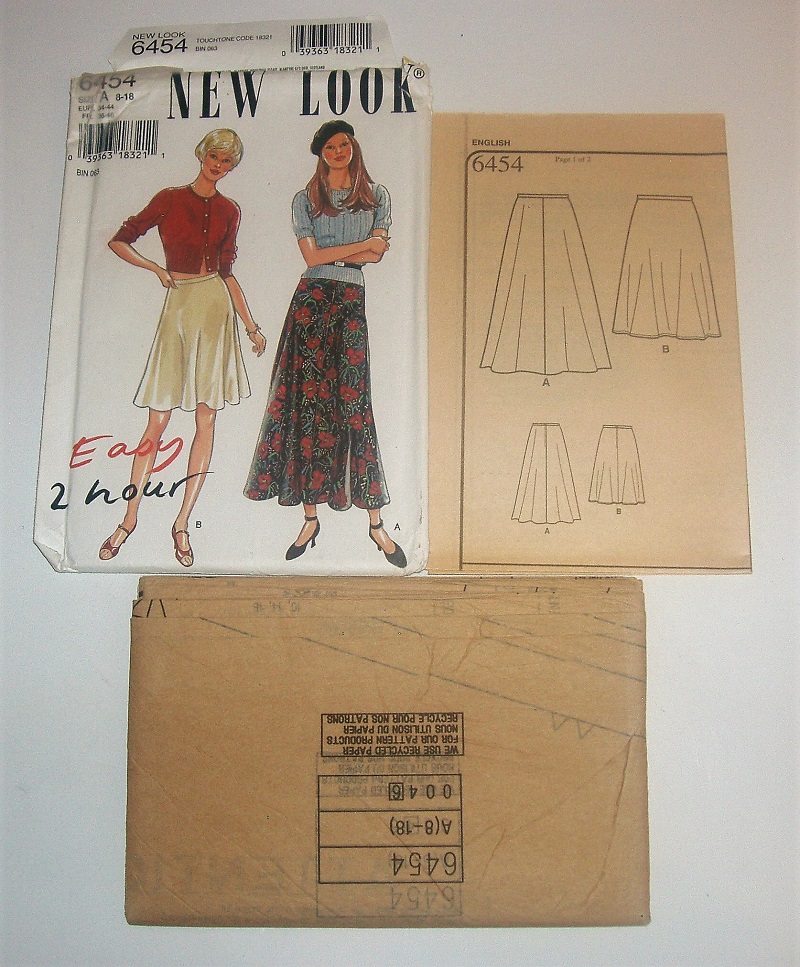 New Look 6454 Sewing Pattern Misses Circle Skirt Sizes 8-18
