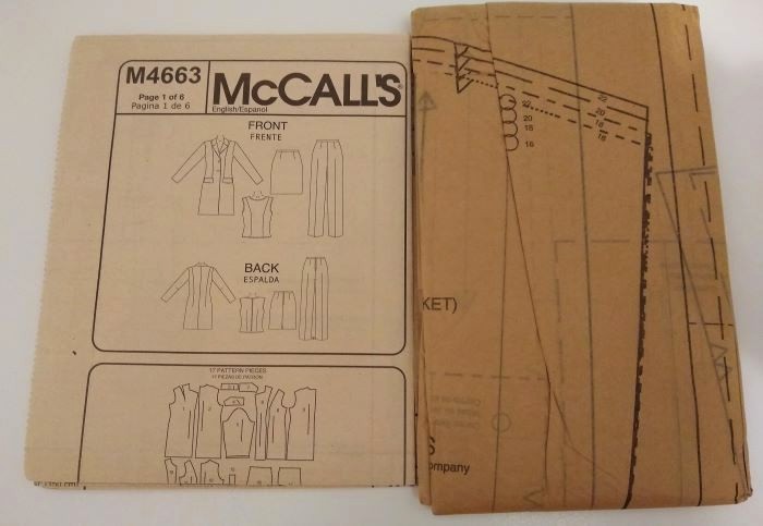 McCall’s M4663 Sewing Pattern Misses/Misses Petite Lined Jacket, Top, Pants & Skirt Sizes 16–22