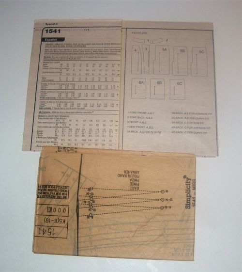 Simplicity 1541 Sewing Pattern Amazing Fit Pencil Skirt Sizes 8-18