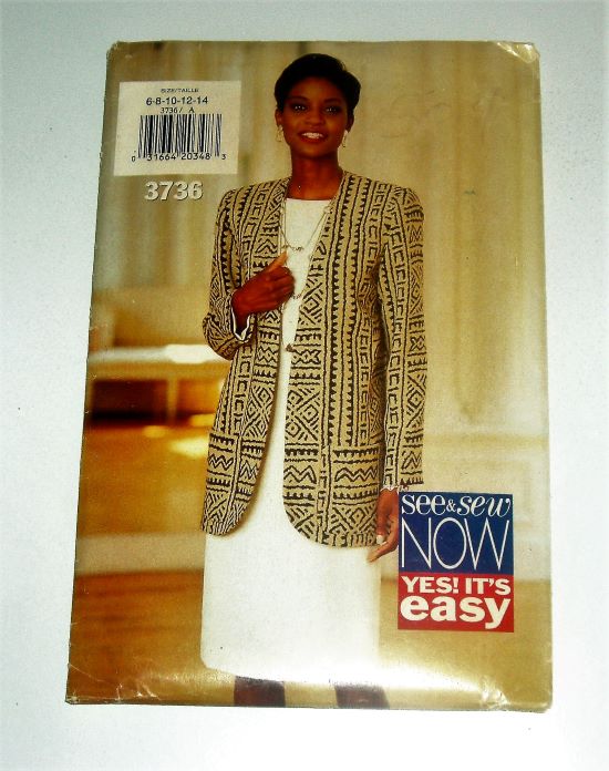 Butterick 3736 Misses Jacket & Dress Sewing Pattern Sizes 6-14