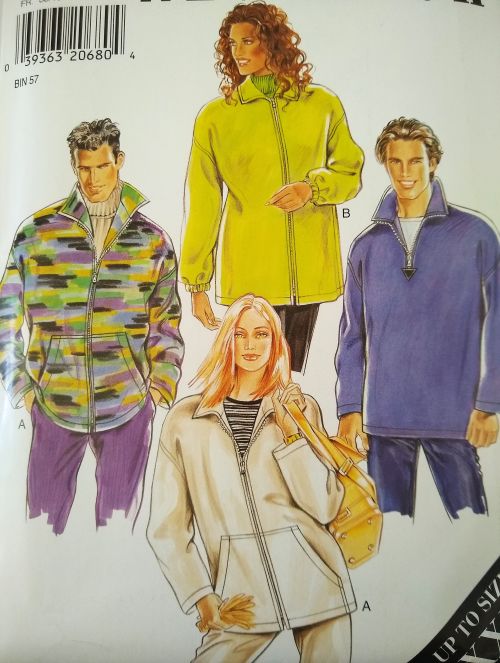 New Look 6672 Sewing Pattern Unisex Zip-Front & Pullover Jackets Sizes S–XXL
