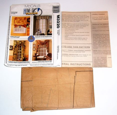 McCall's Home Dec In A Sec M3220 Pattern Curtains & Swags Variations