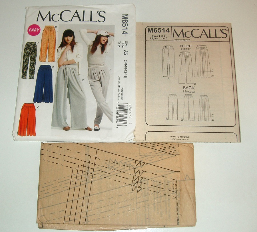 McCall's M6514 Misses Pant Variations Sewing Pattern Sizes 6-14