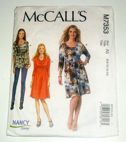 McCall’s M7353 Sewing Pattern Misses Loose-Fitting Pullover Top & Dresses (Sizes 6–14)