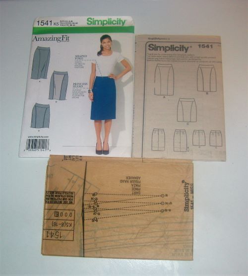 Simplicity 1541 Sewing Pattern Amazing Fit Pencil Skirt Sizes 8-18