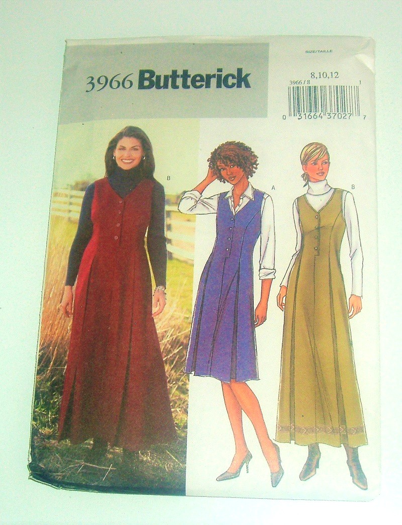 Butterick 3966 Sewing Pattern  Misses/Misses Petite Jumper Dress Sizes 8–10