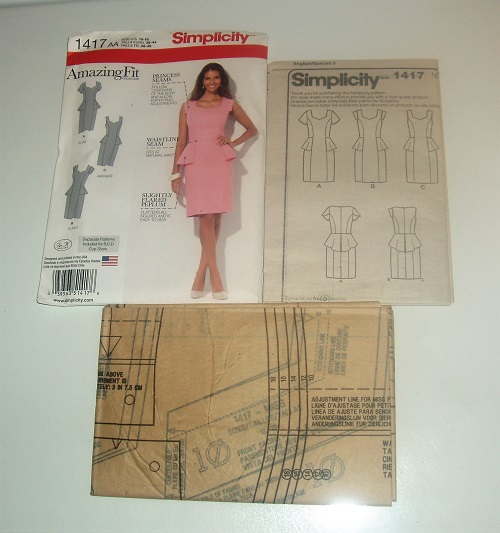 Simplicity 1417 Sewing Pattern Amazing Fit Peplum Dress (10–18)