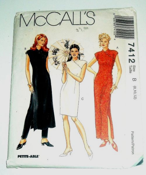 McCall’s 7412 Sewing Pattern Misses Asian-Style Dress & Pants Sizes 8–12