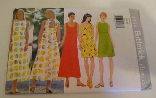 Butterick 4993 Misses/Misses Petite Dresses Sewing Pattern – Sizes 6–10 – 1997