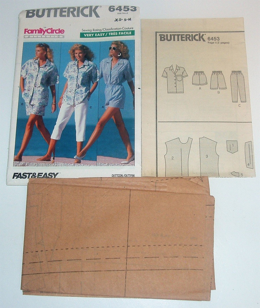 Butterick 6453 Women’s Summer Shirt, Shorts & Capri Pants Sewing Pattern XS–M
