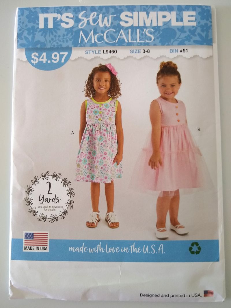 McCall's L94601 It's Sew Simple Sewing Pattern Girl's Dress Size 3-8