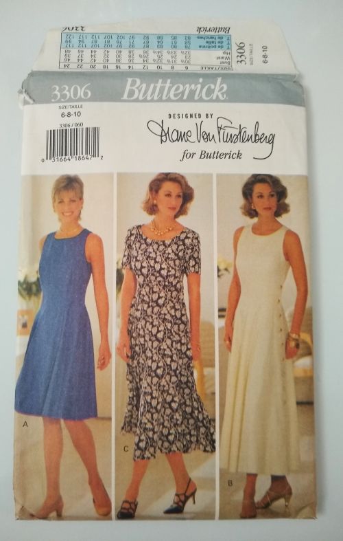 Butterick 3306 Misses Princess Seam Dress Sewing Pattern (Sizes 6–10)