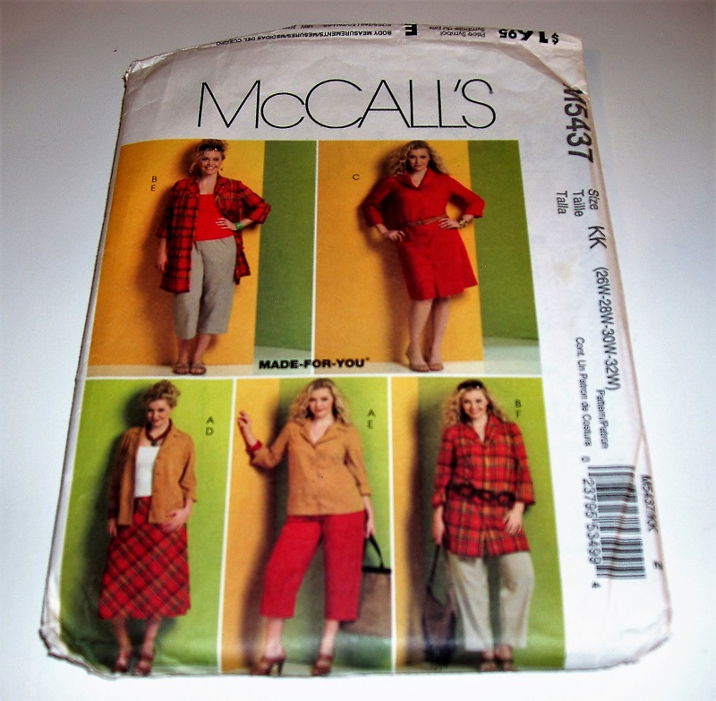McCall's M5437 Sewing Pattern Women's Plus Size Basic Wardrobe Essentials Sz 26W=32W