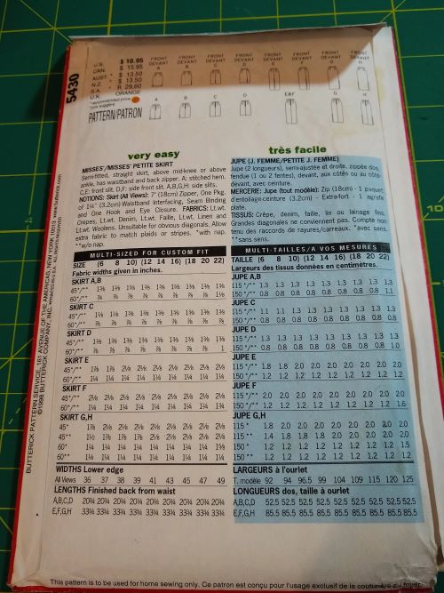 Butterick 5430 Sewing Pattern Misses Semi-Fitted Straight Skirts, 9 Fast & Easy Styles (Sizes 6-10)