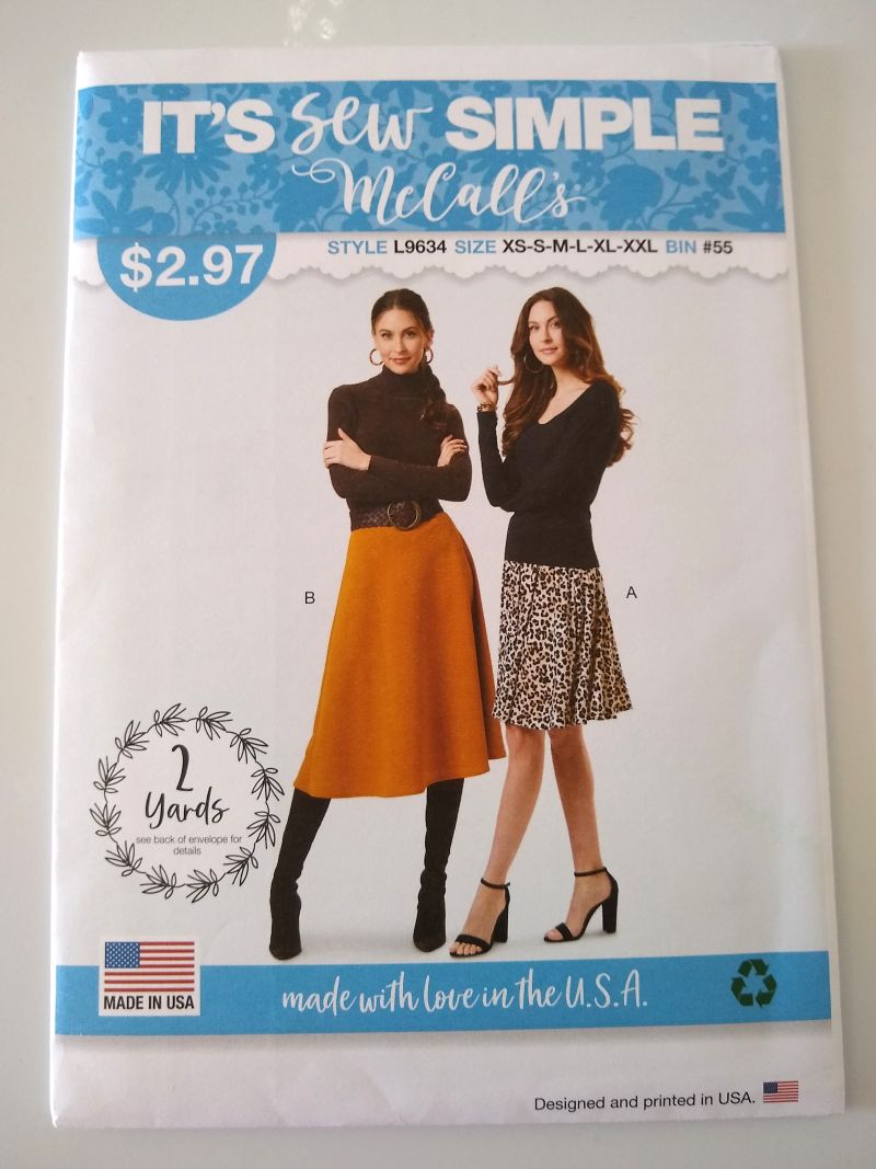 McCall's L9634 It's Sew Simple Misses Knit Skirt Sewing Pattern Sizes XS-XXL