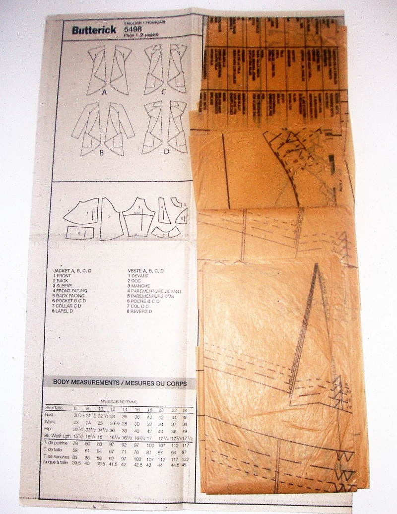 Butterick B5498 Misses’ Loose-Fitting Jackets Sewing Pattern – Sizes 8–14 – 2010