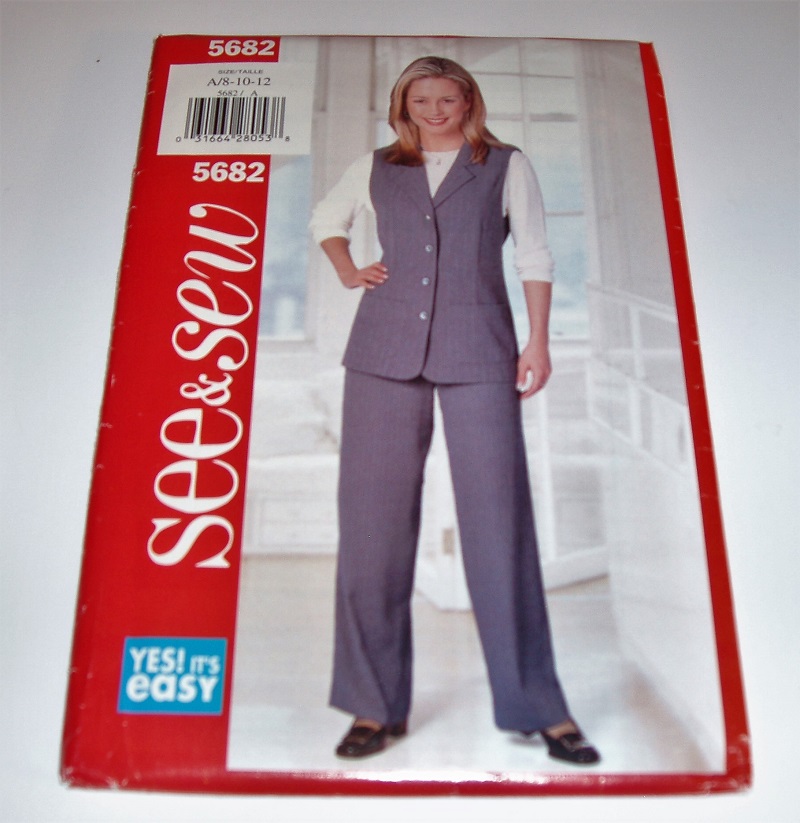 Butterick 5682 Misses/Misses Petite Vest & Pants Sewing Pattern Sizes 8–12 1998