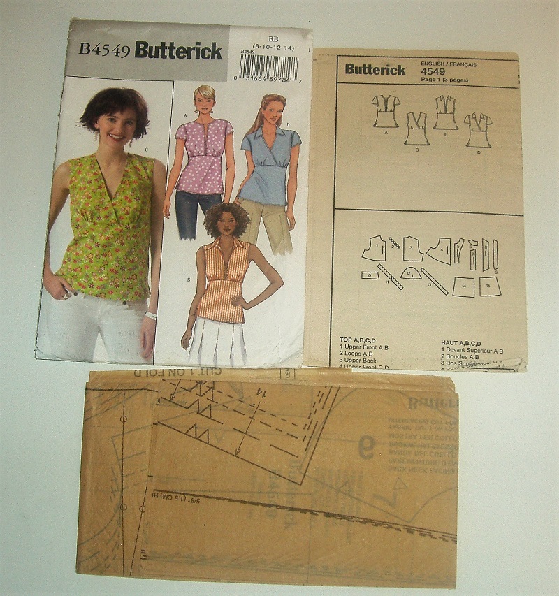 Butterick B4549 Sewing Pattern Misses/Misses Petite Tops Sizes 8-14