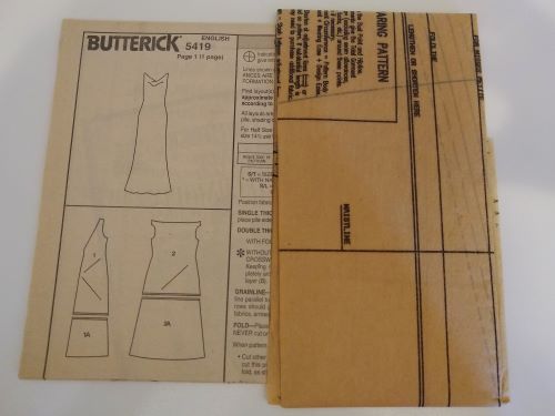 Butterick 5419 Sewing Pattern Misses/Misses Petite Lined Bias Dress Sizes 6-10
