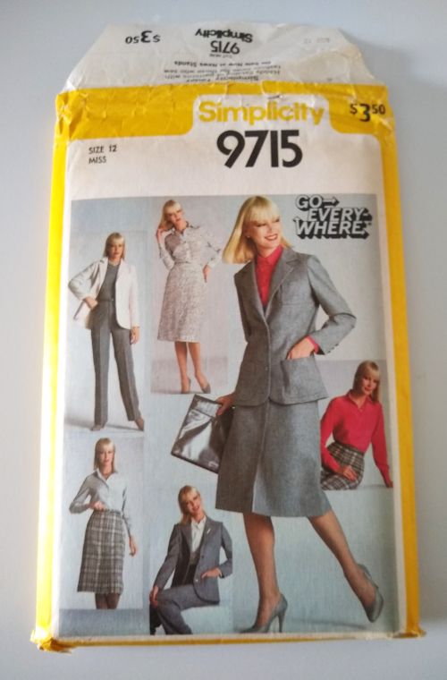 Simplicity 9715 Misses Jacket, Shirt, Skirt & Pants Sewing Pattern Size 12 Bust 34" (1980)