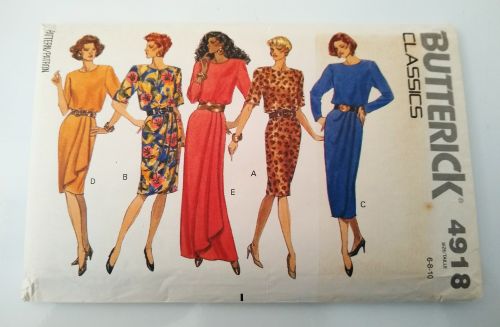 Butterick 4918 Misses Mock Wrap Dress Sewing Pattern Sz 6–10