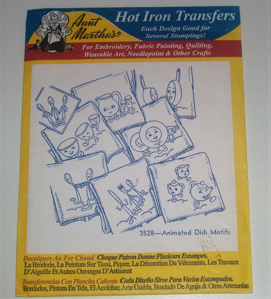 Aunt Martha’s Hot Iron Transfers Set Poinsettias, Mr. & Mrs. Floral, Dish Motifs, Three Pigs Quilt