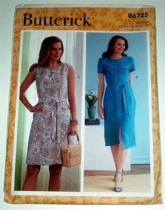 Butterick B6725 Summer Princess‑Seam Dress (Sizes 14–22)