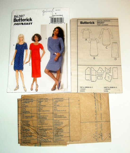 Butterick B6207 Fast & Easy Misses Knit Top, Dress & Skirt Pattern Sizes XS-M (2015)