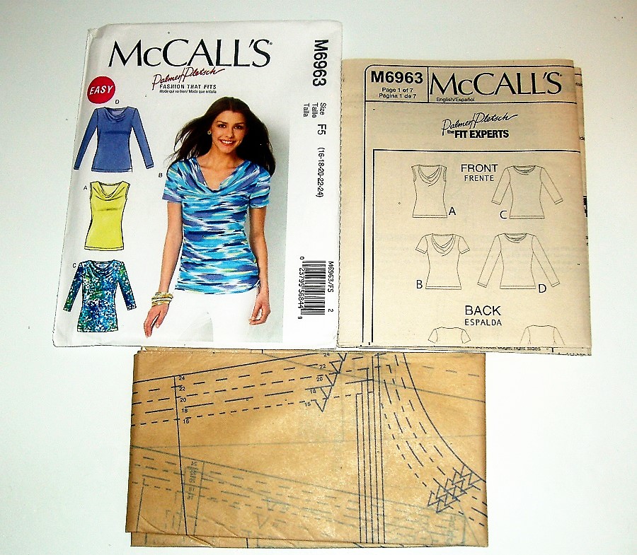 McCall's M6963 Sewing Pattern Misses Pullover Knit Tops Sizes 16-24