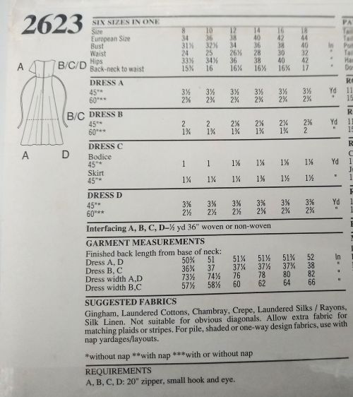 Style 2623 Misses Empire Waist Dress Sewing Pattern Sizes 8-18