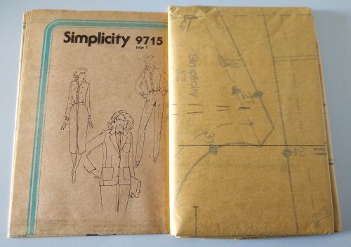 Simplicity 9715 Misses Jacket, Shirt, Skirt & Pants Sewing Pattern Size 12 Bust 34" (1980)